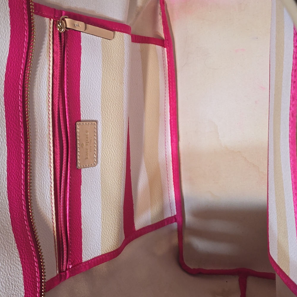 Kate Spade Vibrant Pink and Cream Tote - Picture 4 of 11